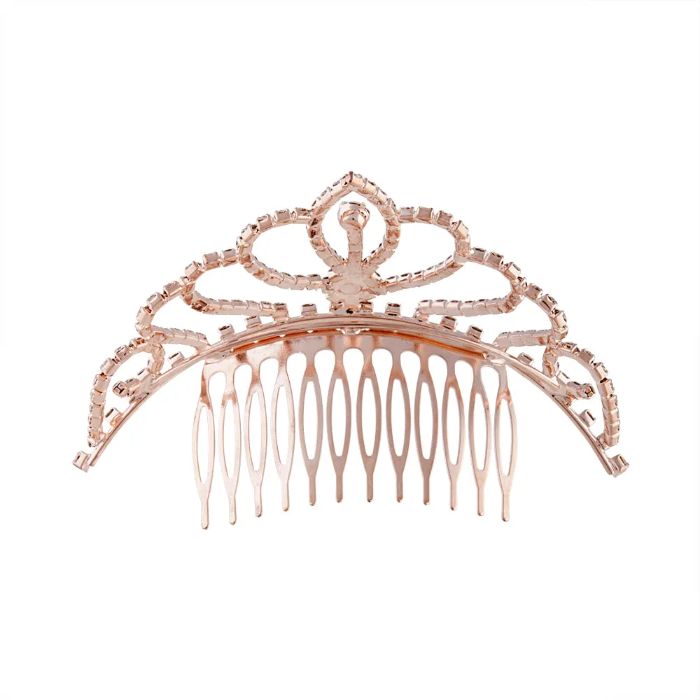 Rose Gold Crystal Diamante Tiara