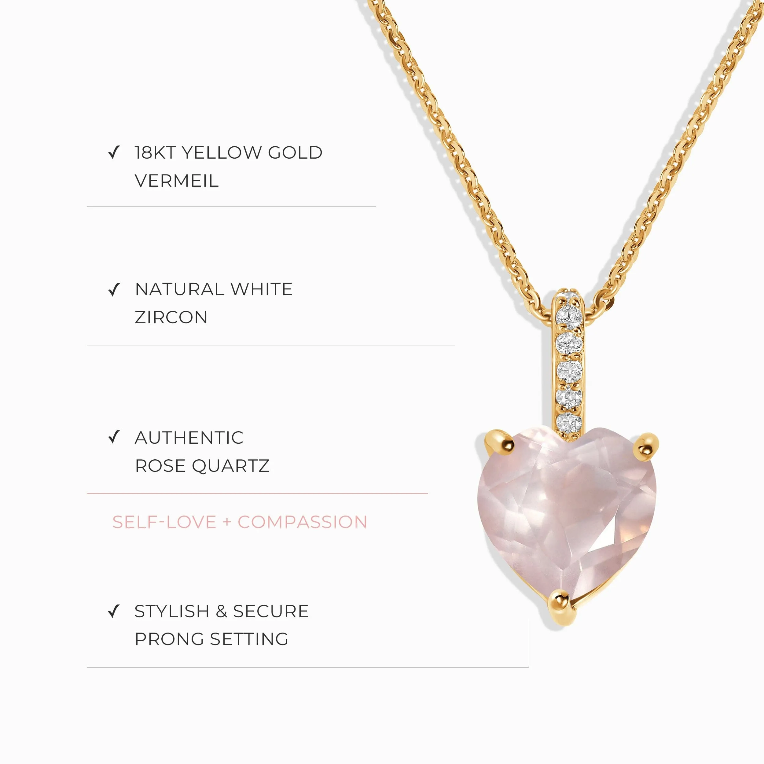 Rose Quartz Necklace - By Your Side