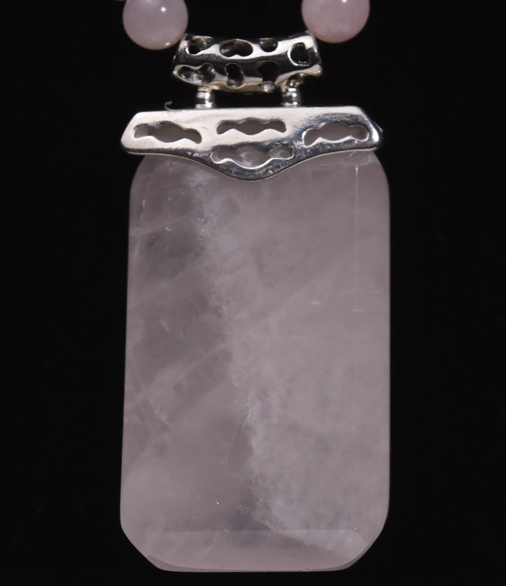 Rose Quartz Pendant Rose Quartz Bead Necklace