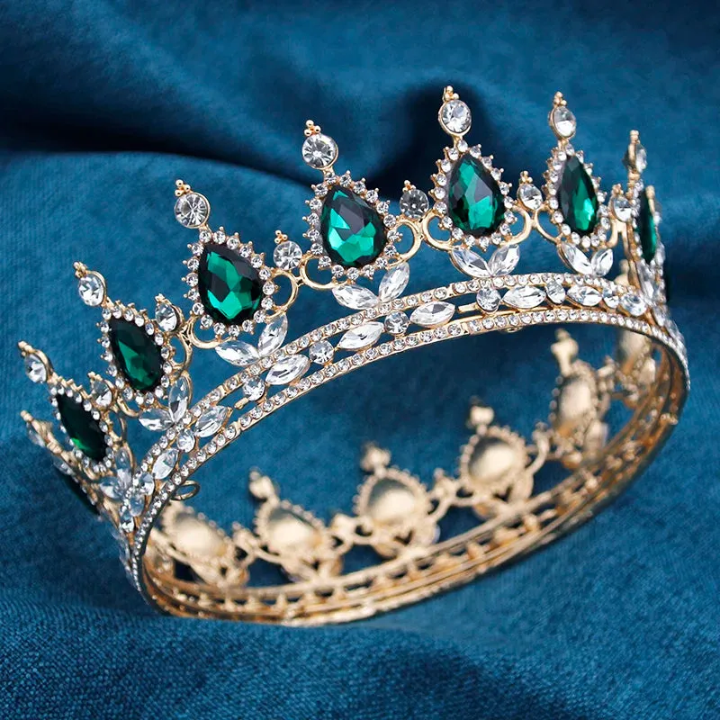 Round Royal Queen King Full Round Crown Party Costume Accessory