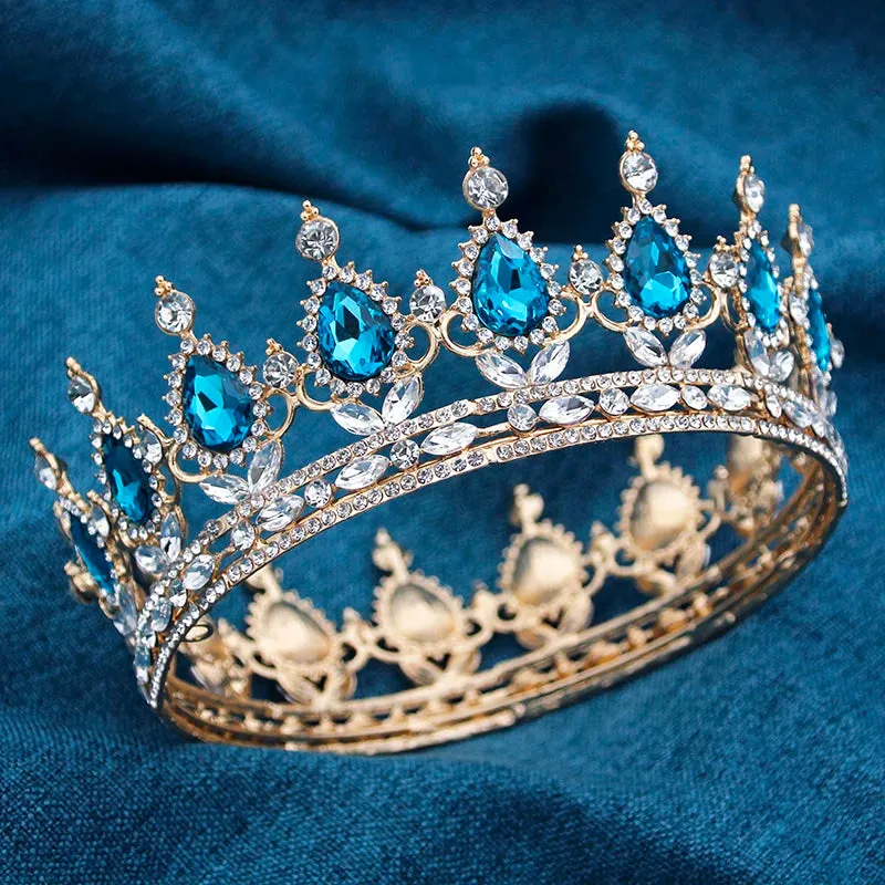 Round Royal Queen King Full Round Crown Party Costume Accessory