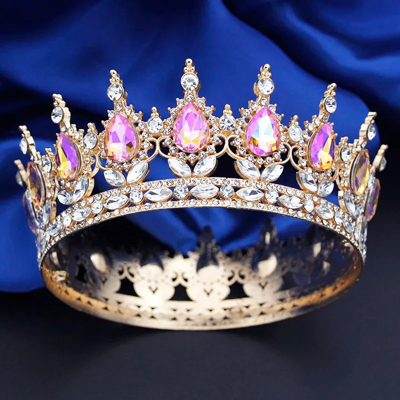 Round Royal Queen King Full Round Crown Party Costume Accessory