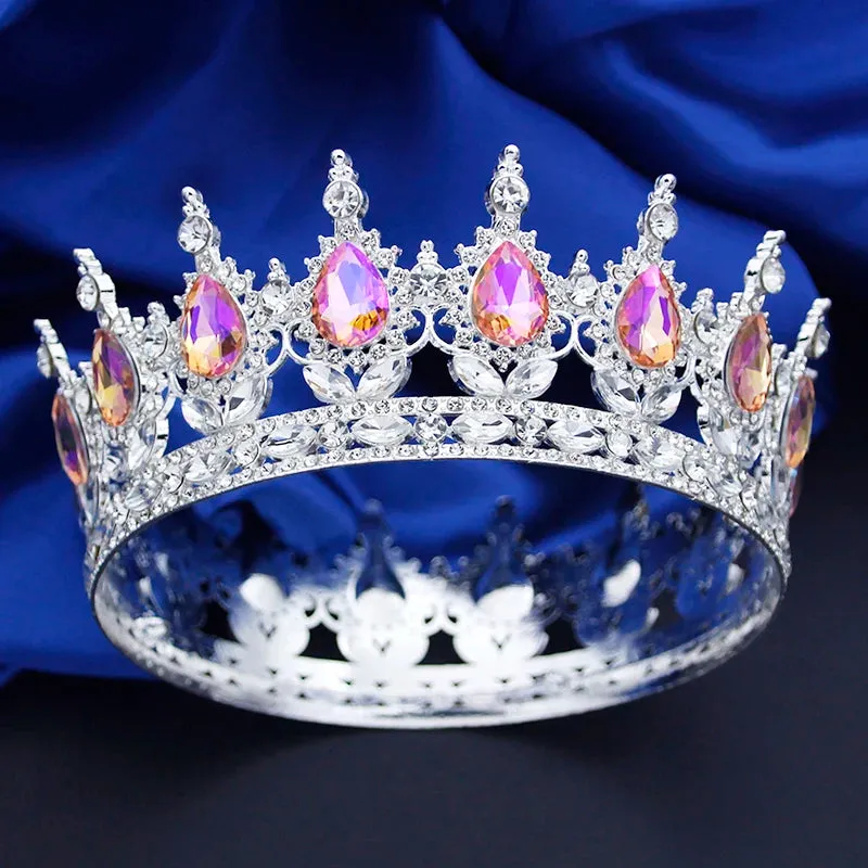 Round Royal Queen King Full Round Crown Party Costume Accessory