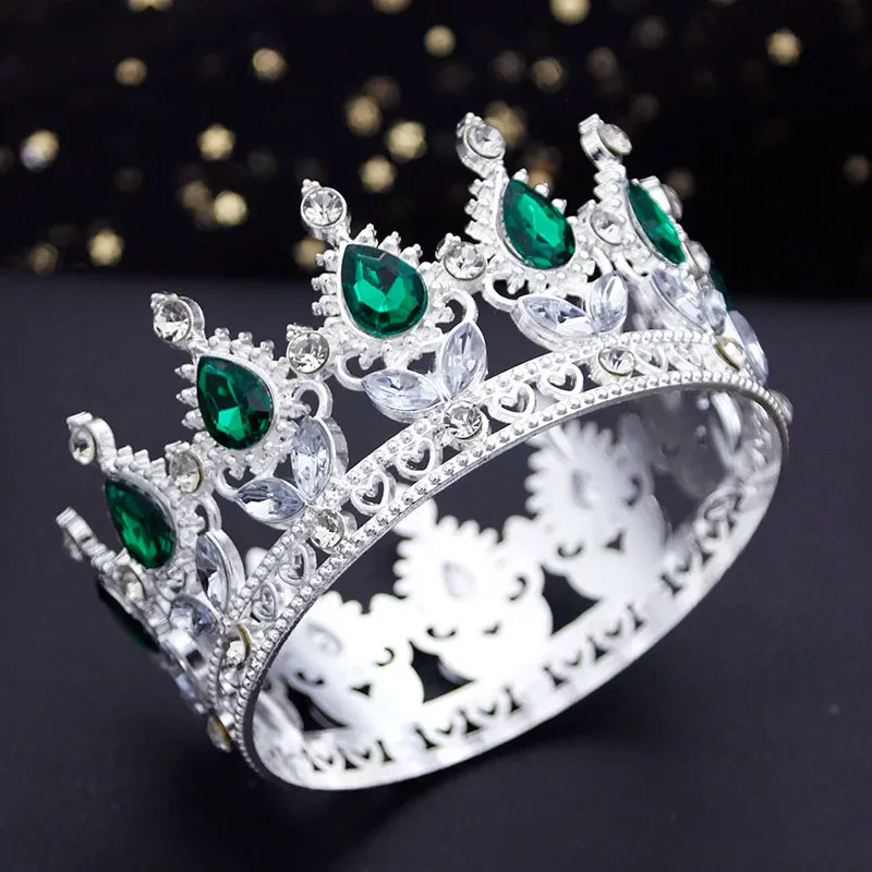 Round Royal Queen King Full Round Crown Party Costume Accessory