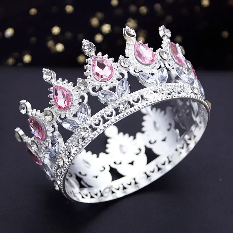 Round Royal Queen King Full Round Crown Party Costume Accessory