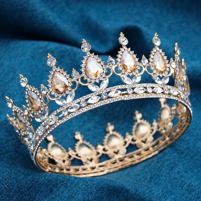 Round Royal Queen King Full Round Crown Party Costume Accessory