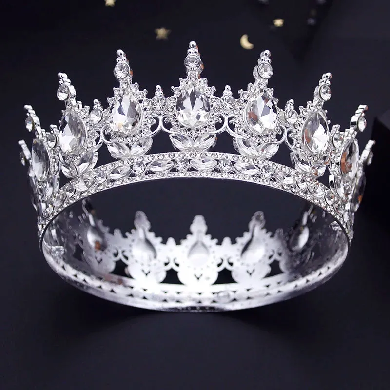 Round Royal Queen King Full Round Crown Party Costume Accessory