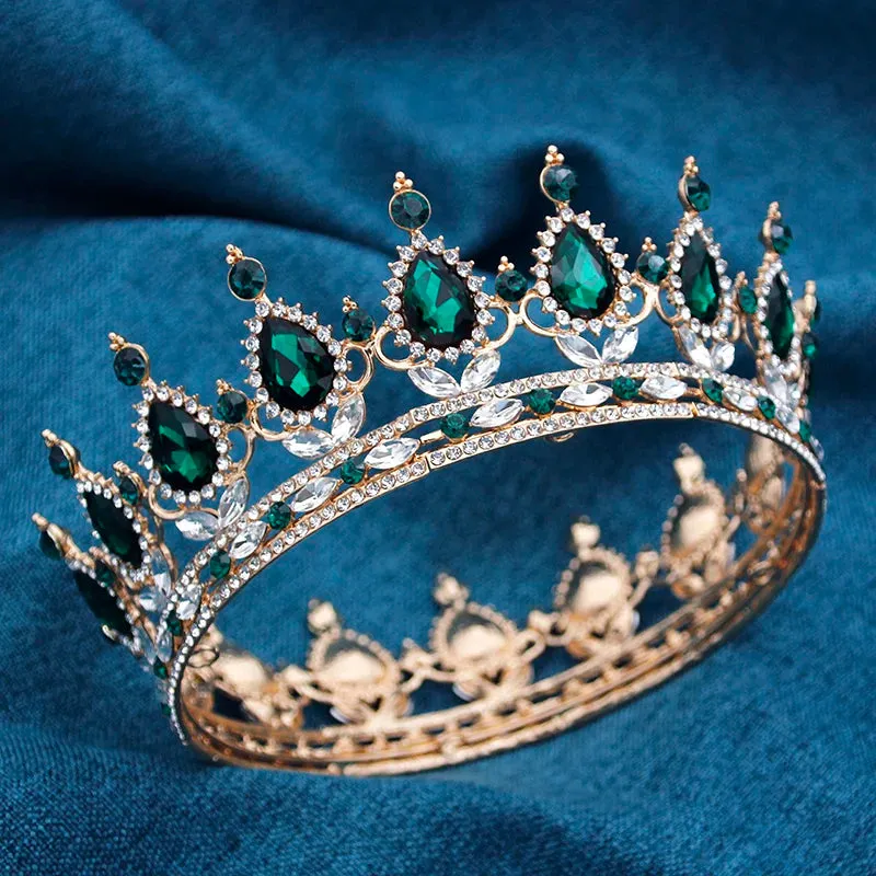 Round Royal Queen King Full Round Crown Party Costume Accessory