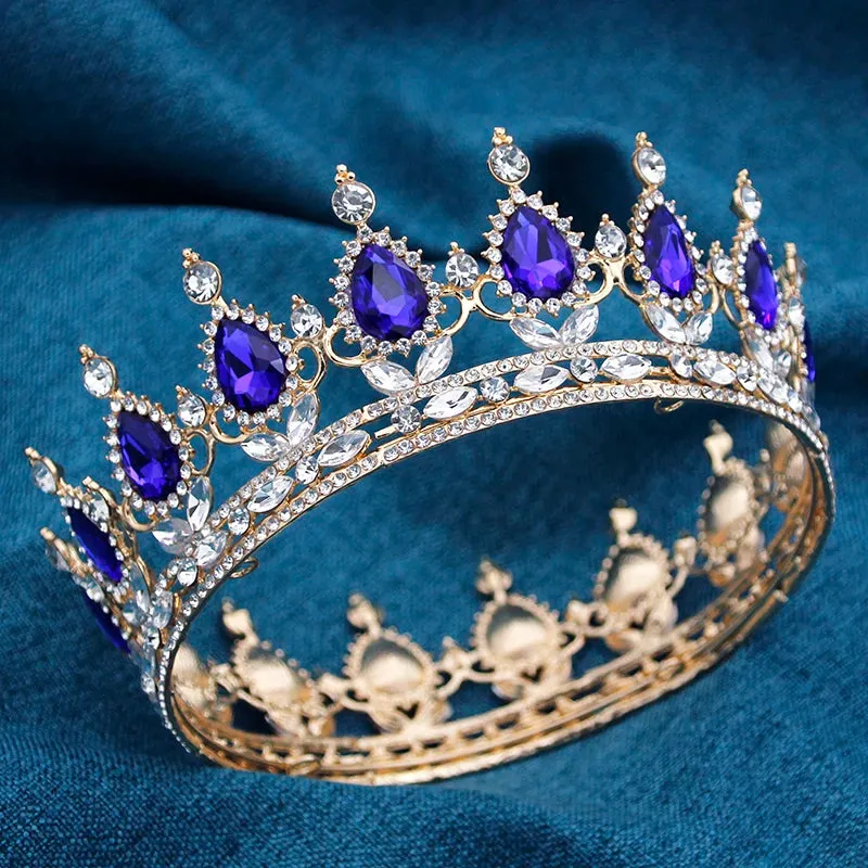Round Royal Queen King Full Round Crown Party Costume Accessory