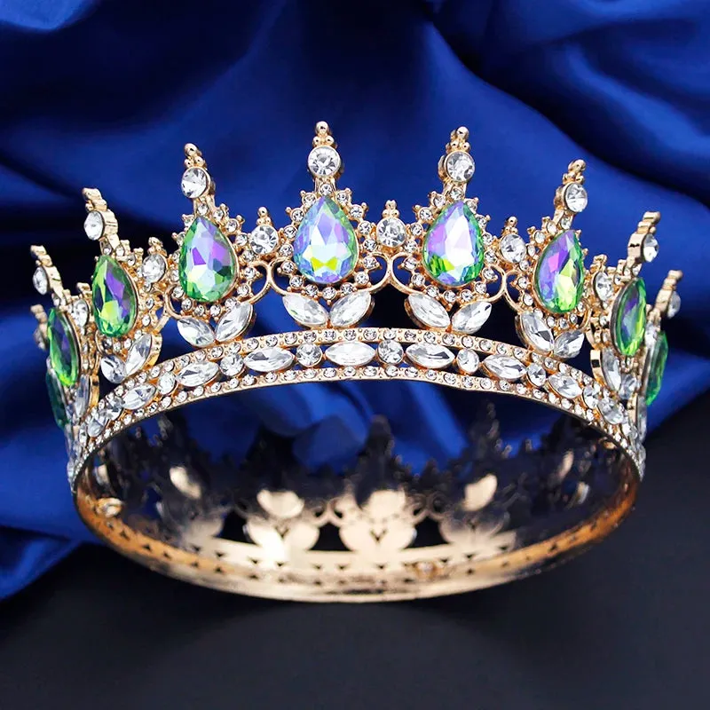 Round Royal Queen King Full Round Crown Party Costume Accessory