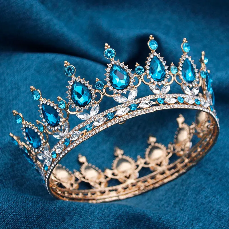 Round Royal Queen King Full Round Crown Party Costume Accessory