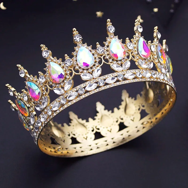 Round Royal Queen King Full Round Crown Party Costume Accessory