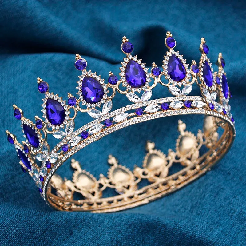 Round Royal Queen King Full Round Crown Party Costume Accessory