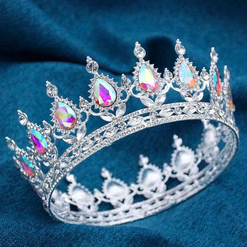 Round Royal Queen King Full Round Crown Party Costume Accessory