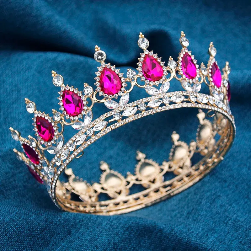 Round Royal Queen King Full Round Crown Party Costume Accessory