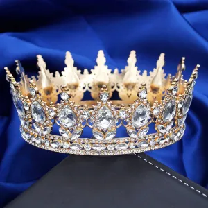 Round Royal Queen King Full Round Crown Party Costume Accessory