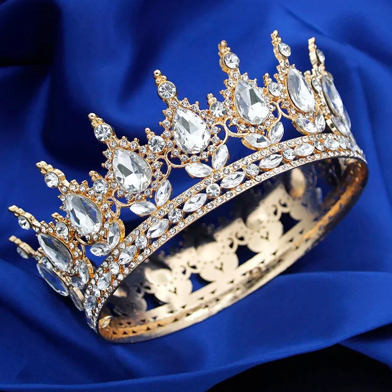 Round Royal Queen King Full Round Crown Party Costume Accessory
