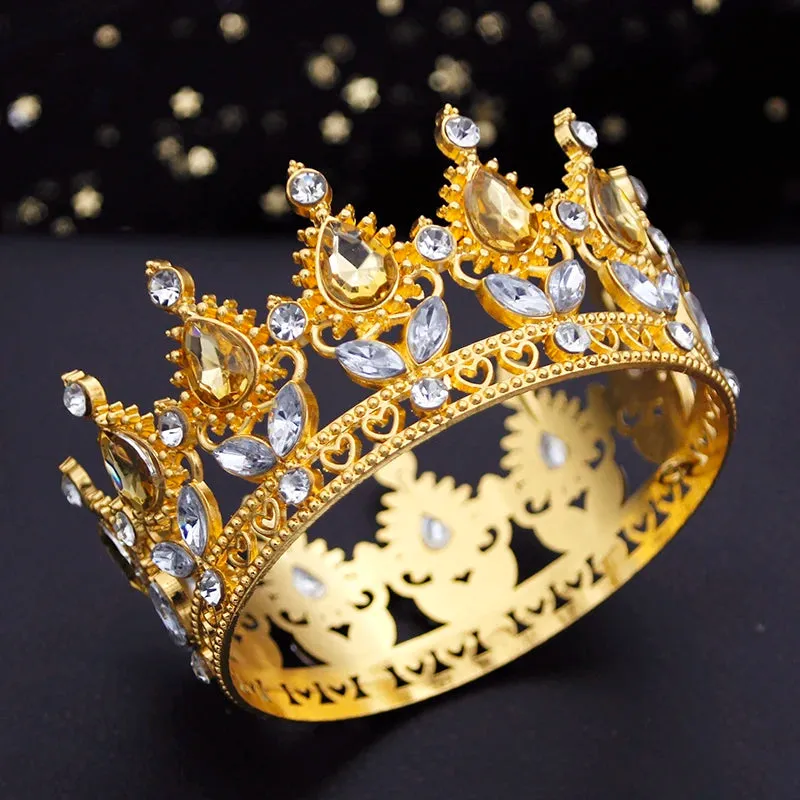 Round Royal Queen King Full Round Crown Party Costume Accessory