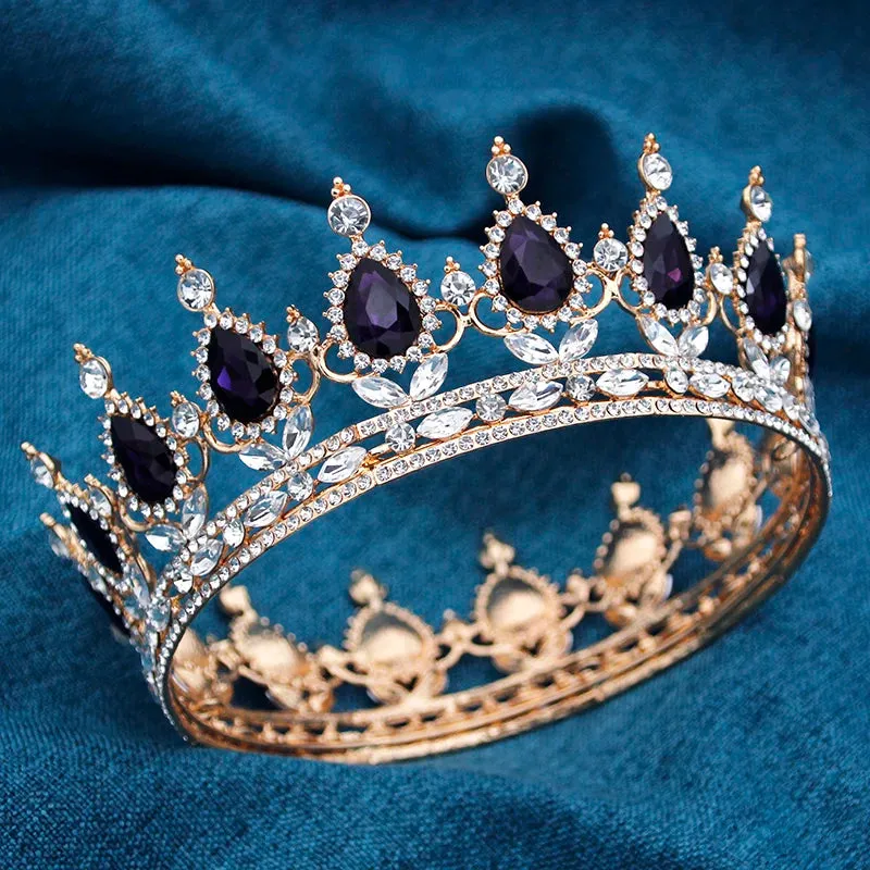 Round Royal Queen King Full Round Crown Party Costume Accessory