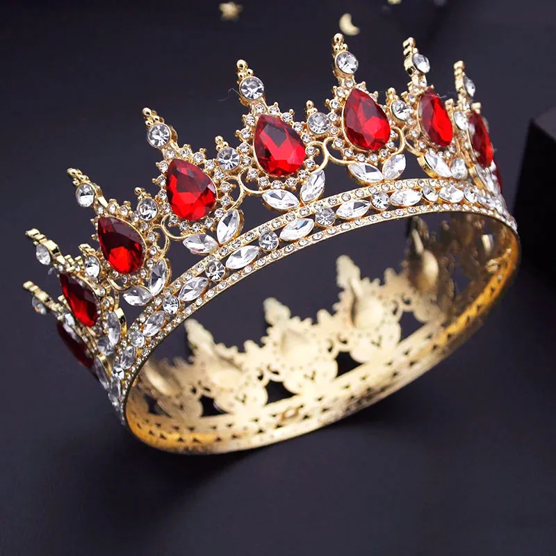 Round Royal Queen King Full Round Crown Party Costume Accessory