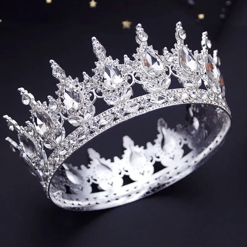 Round Royal Queen King Full Round Crown Party Costume Accessory
