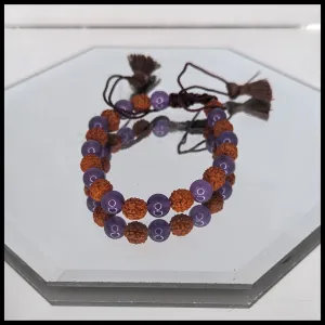 Rudraksha and Amethyst Bracelet