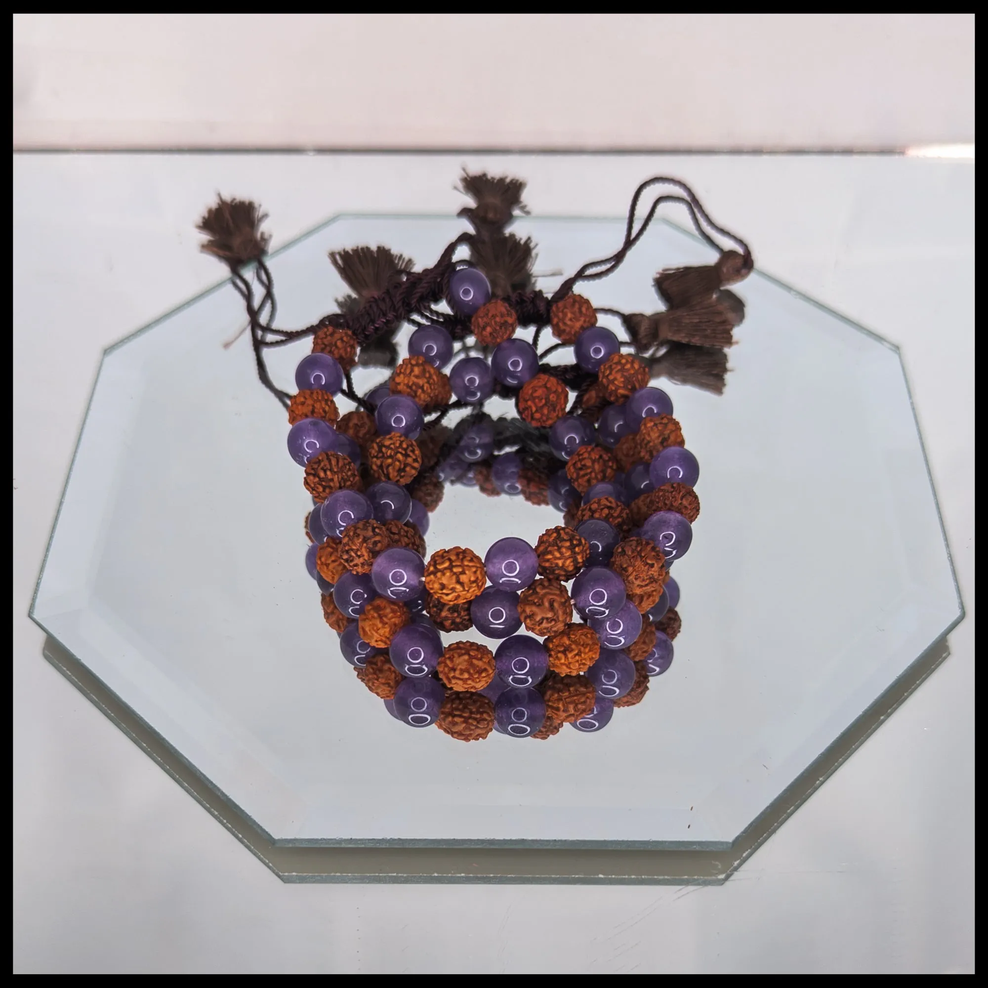 Rudraksha and Amethyst Bracelet