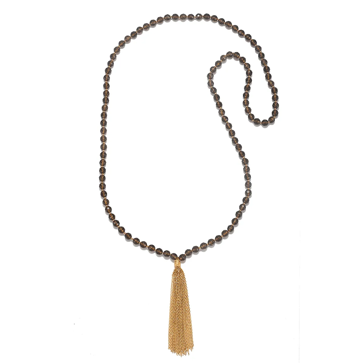 Satya Innate Power Smokey Quartz Gemstone Mala Necklace