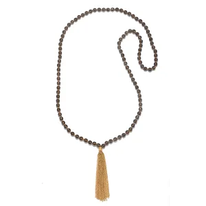 Satya Innate Power Smokey Quartz Gemstone Mala Necklace