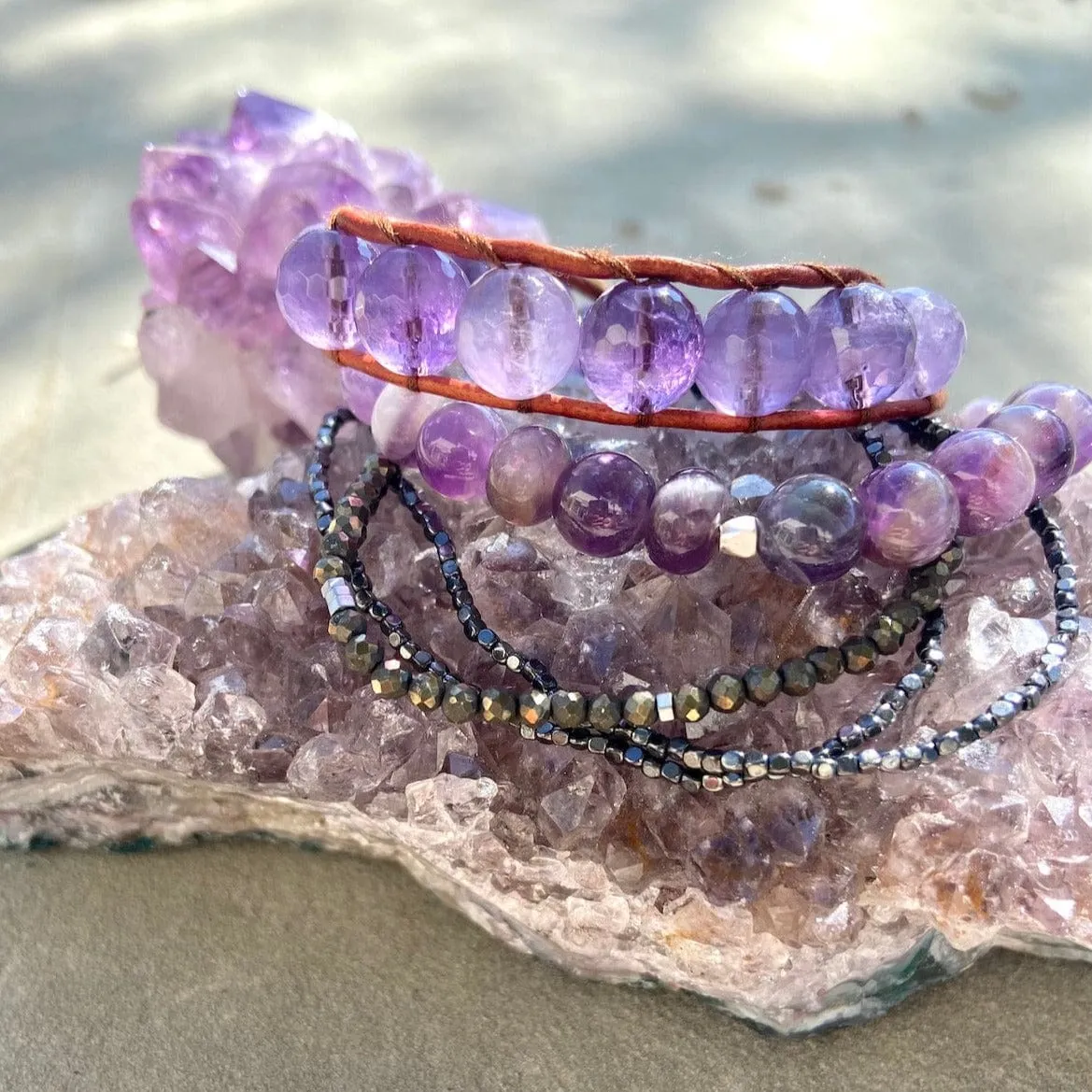 Scout Amethyst Stone Stacking Bracelet