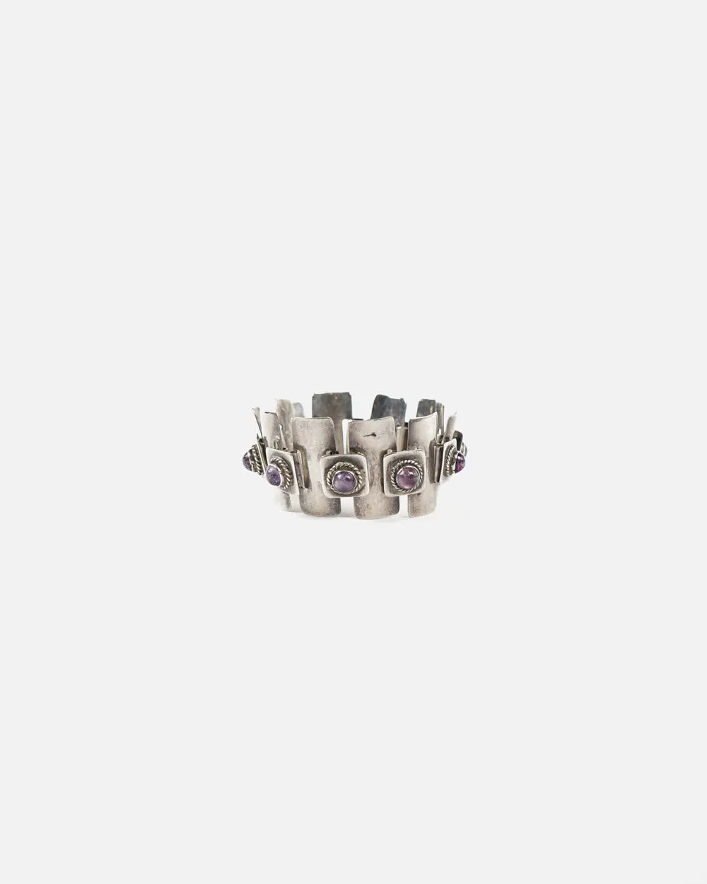 Silver x Amethyst Panel Bracelet
