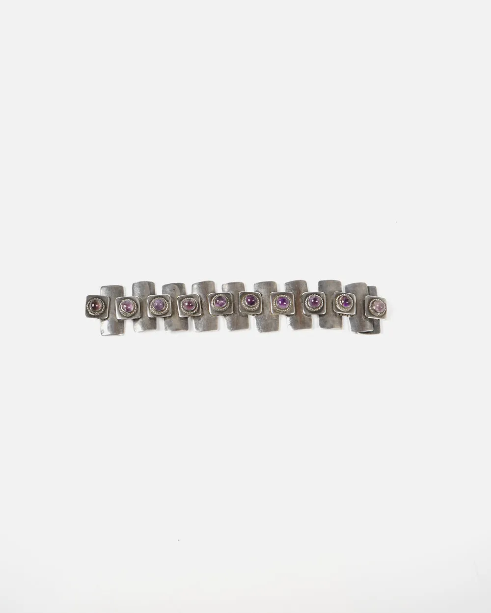 Silver x Amethyst Panel Bracelet
