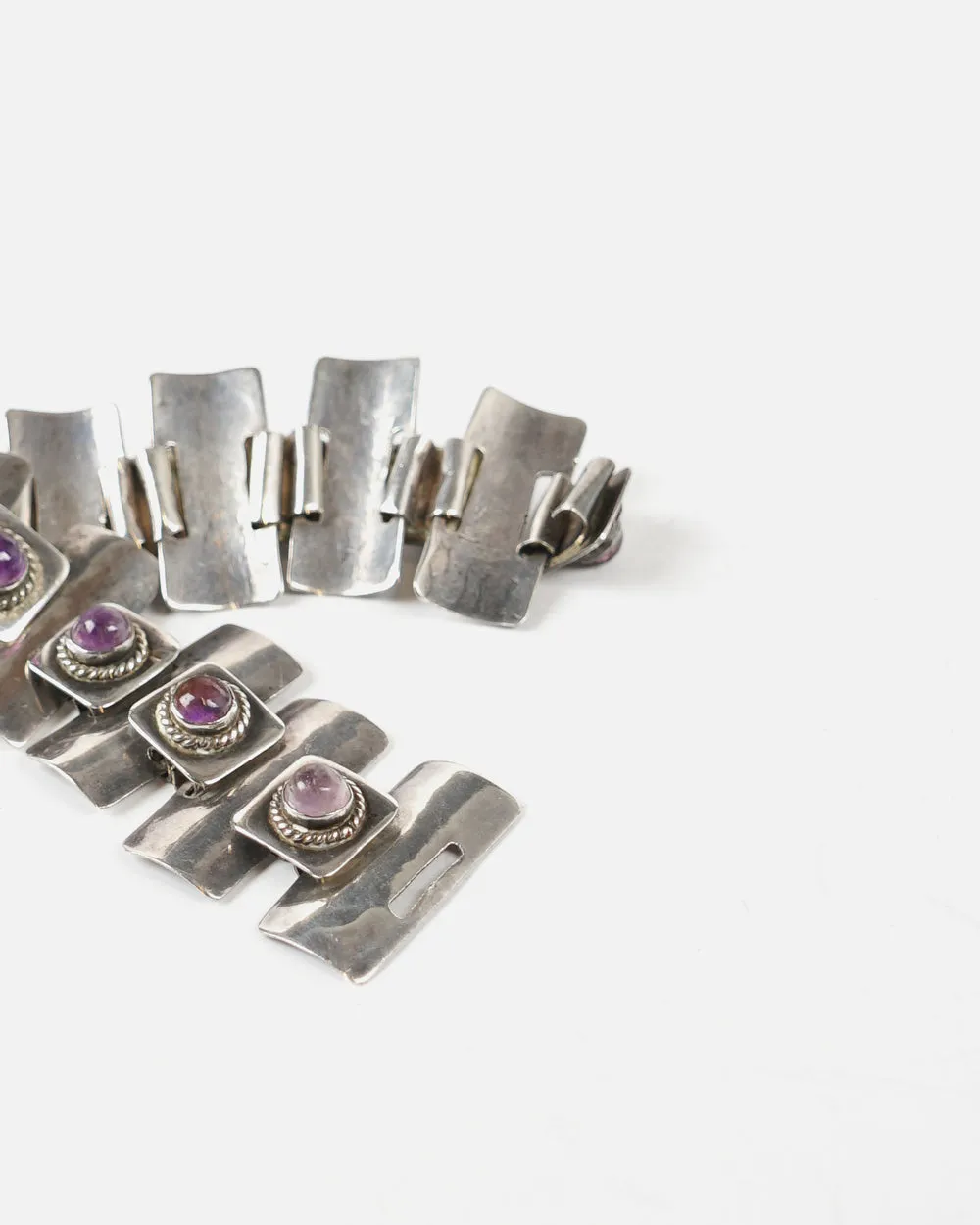 Silver x Amethyst Panel Bracelet