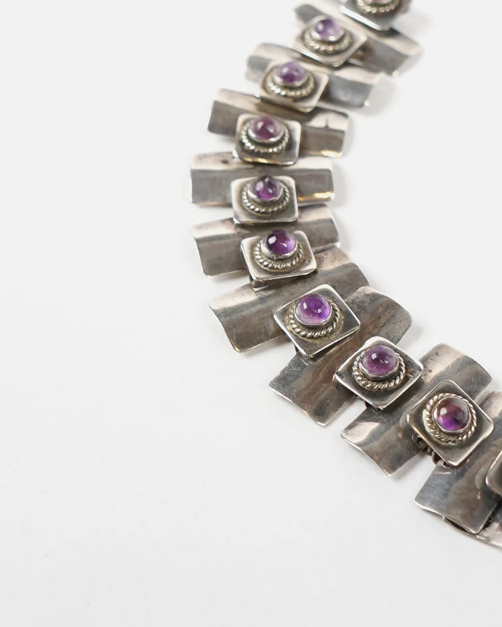 Silver x Amethyst Panel Bracelet