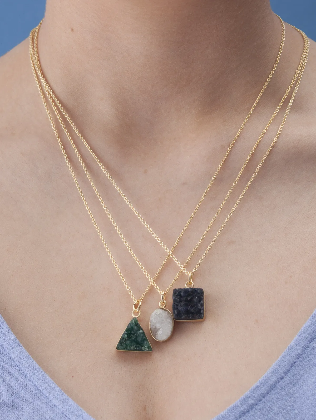 Square Druzy Necklace