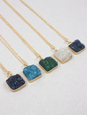 Square Druzy Necklace