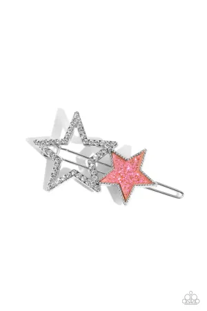 Stellar Shine - Pink Hair Clip - Paparazzi Accessories