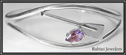 Sterling Silver Amethyst Hatchet Oar Bracelet