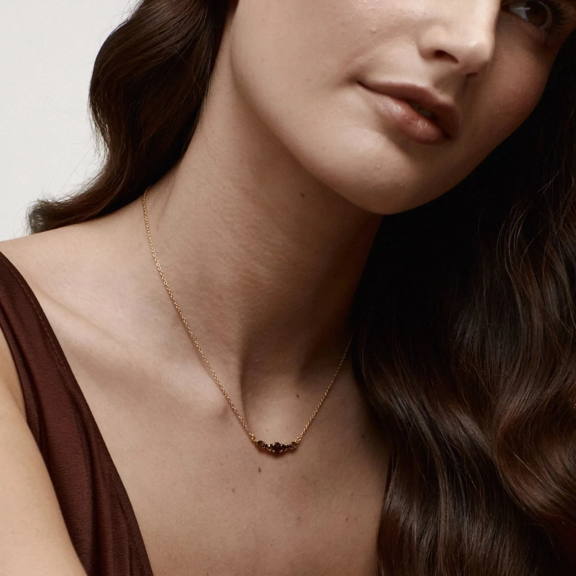 Theia Necklace | Smokey Quartz & Silver