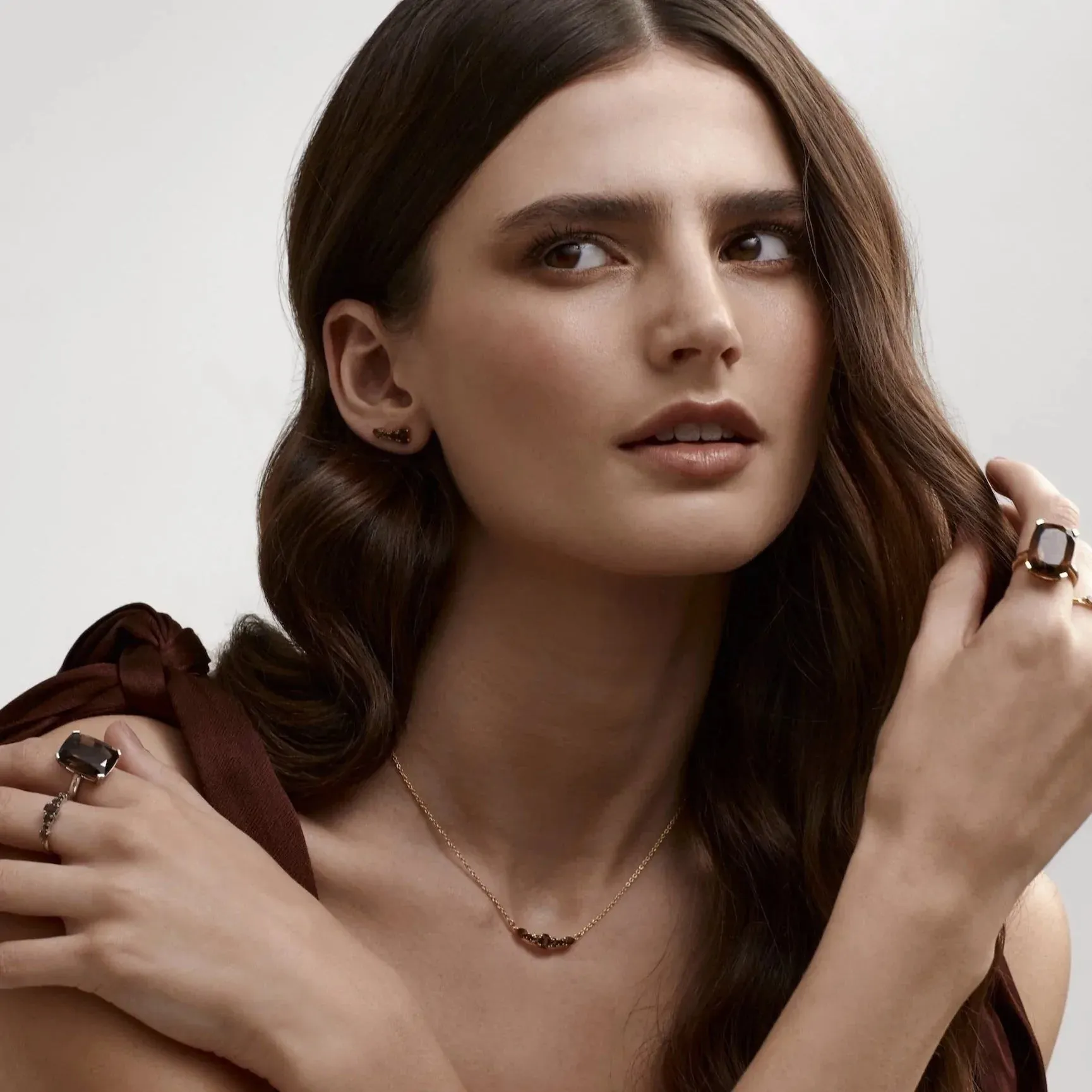 Theia Necklace | Smokey Quartz & Silver