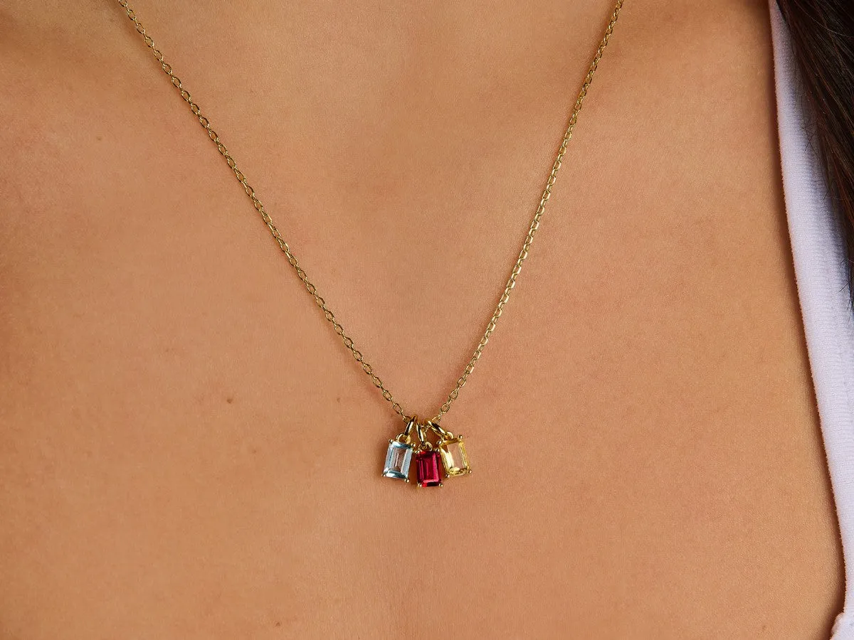 Three-Birthstone Necklace