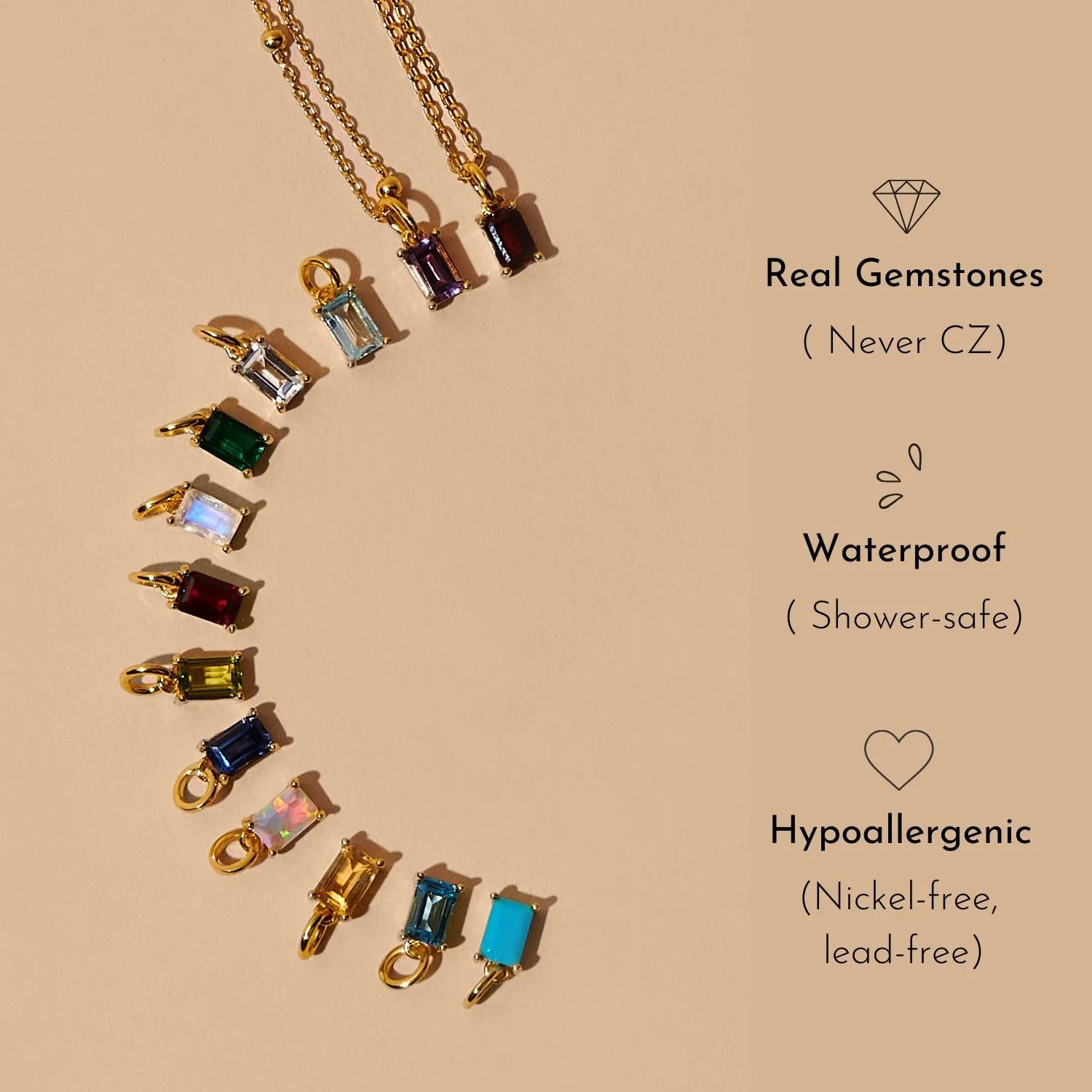 Three-Birthstone Necklace