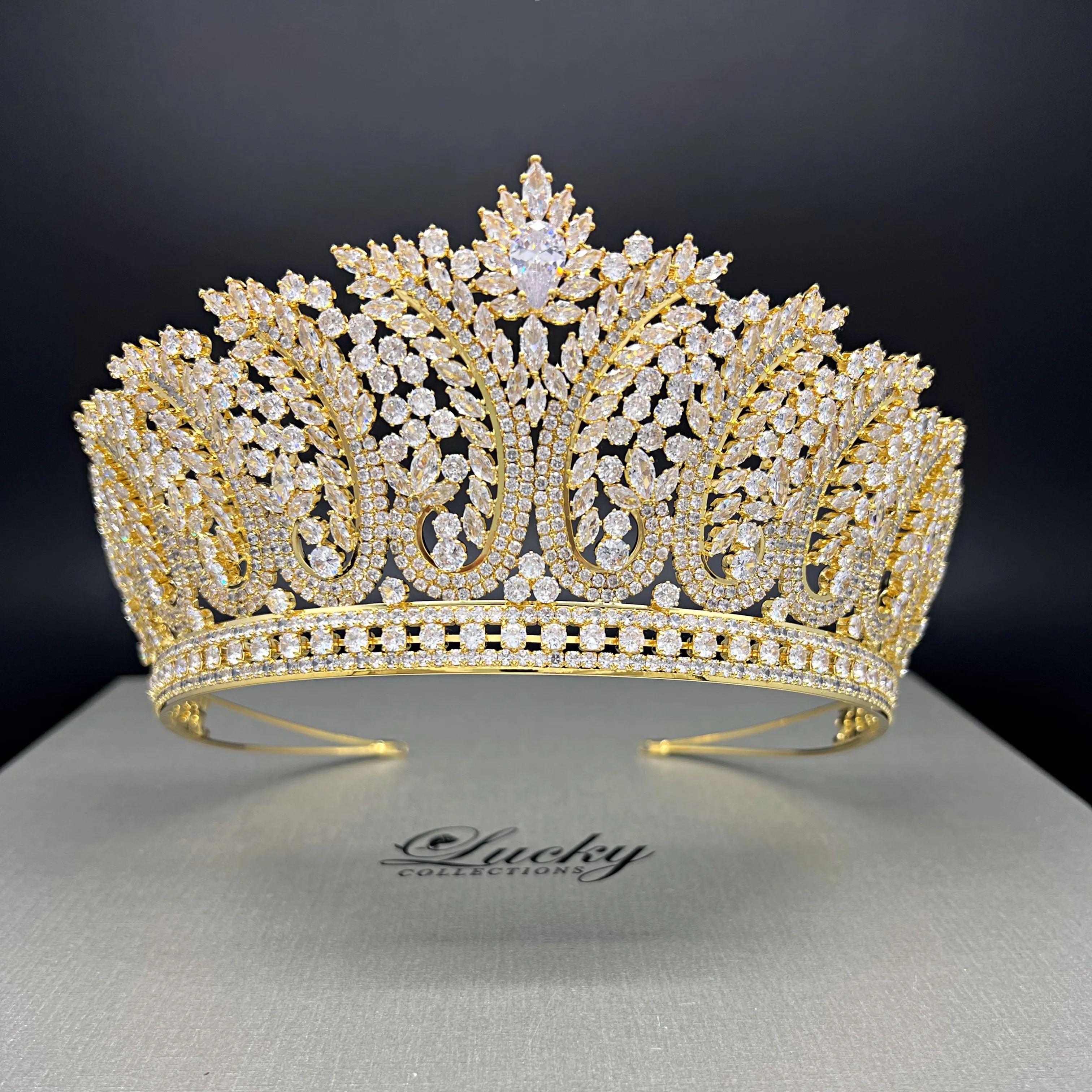 Tiara, Cubic Zirconia Bridal and Quinceanera Paisley Cut