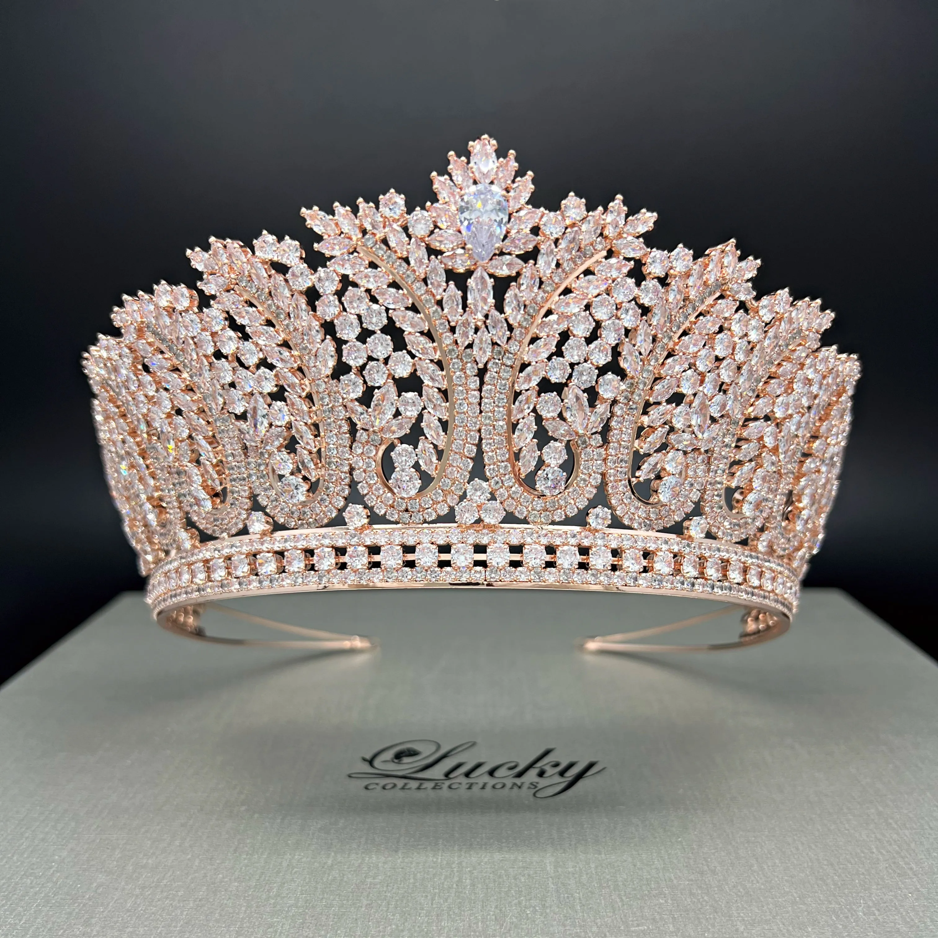 Tiara, Cubic Zirconia Bridal and Quinceanera Paisley Cut