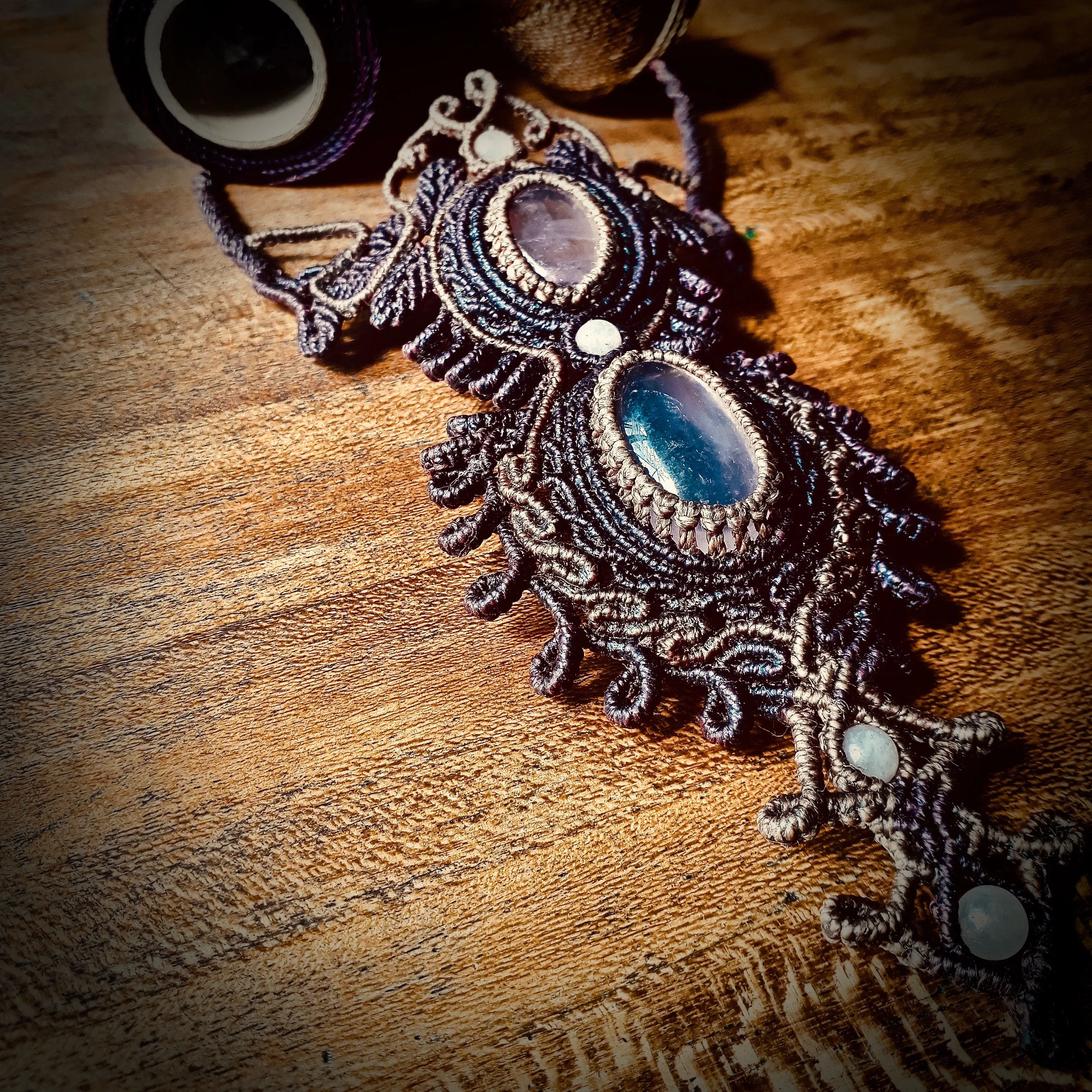 Translucent rose quartz necklace (unique design)