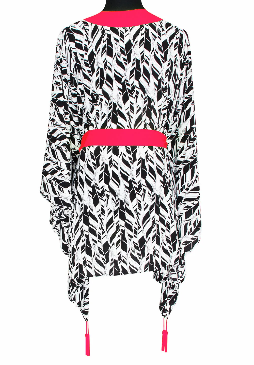Tulum – Feathers Kimono (Neon Coral)