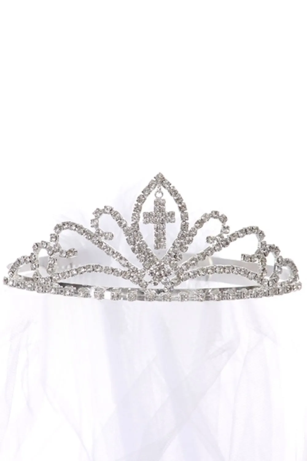 VEIL016 Cross Tiara with Veil