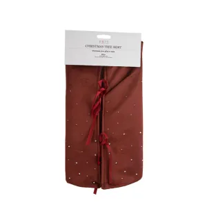 Velvet Tree Skirt Burgundy with Diamanté 90cm