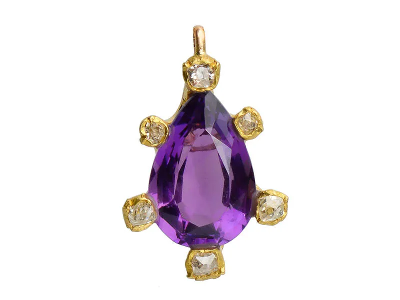 Versatility - Antique Amethyst Brooch Pendant Bracelet