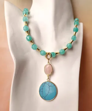 Wanda Mint Green Agate Long Necklace
